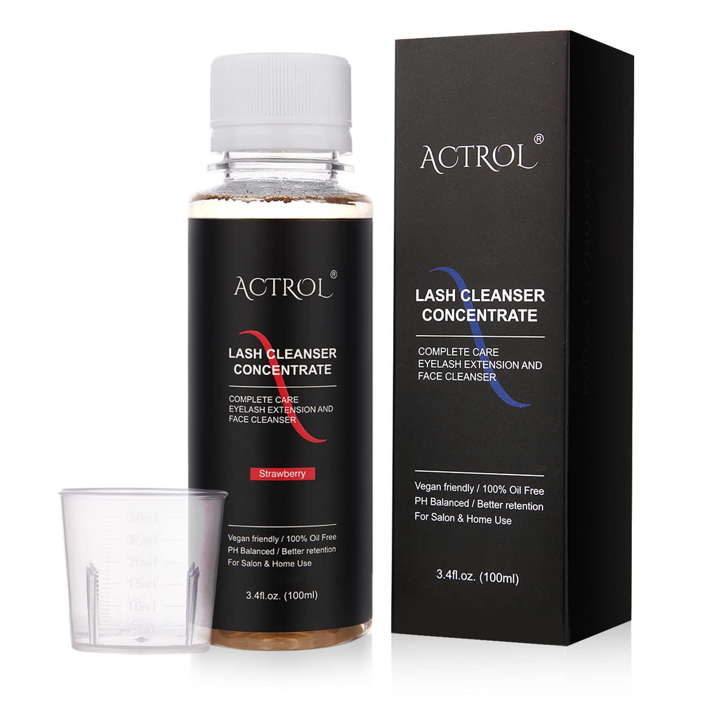 ACTROL eyelash cleanser concentrate bottle front for gentle lash maintenance