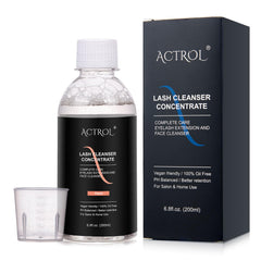 ACTROL Eyelash Cleanser Concentrate bottle pour for precise dilution and quick use.