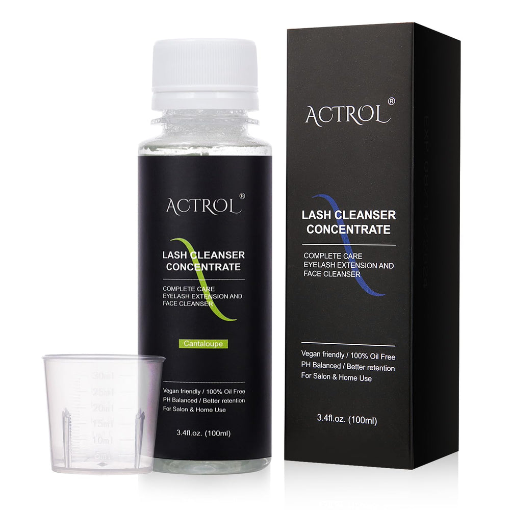 ACTROL Eyelash Cleanser Concentrate bottle setup for precise dilution and use