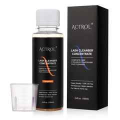 ACTROL Eyelash Cleanser Concentrate bottle setup for easy salon use.