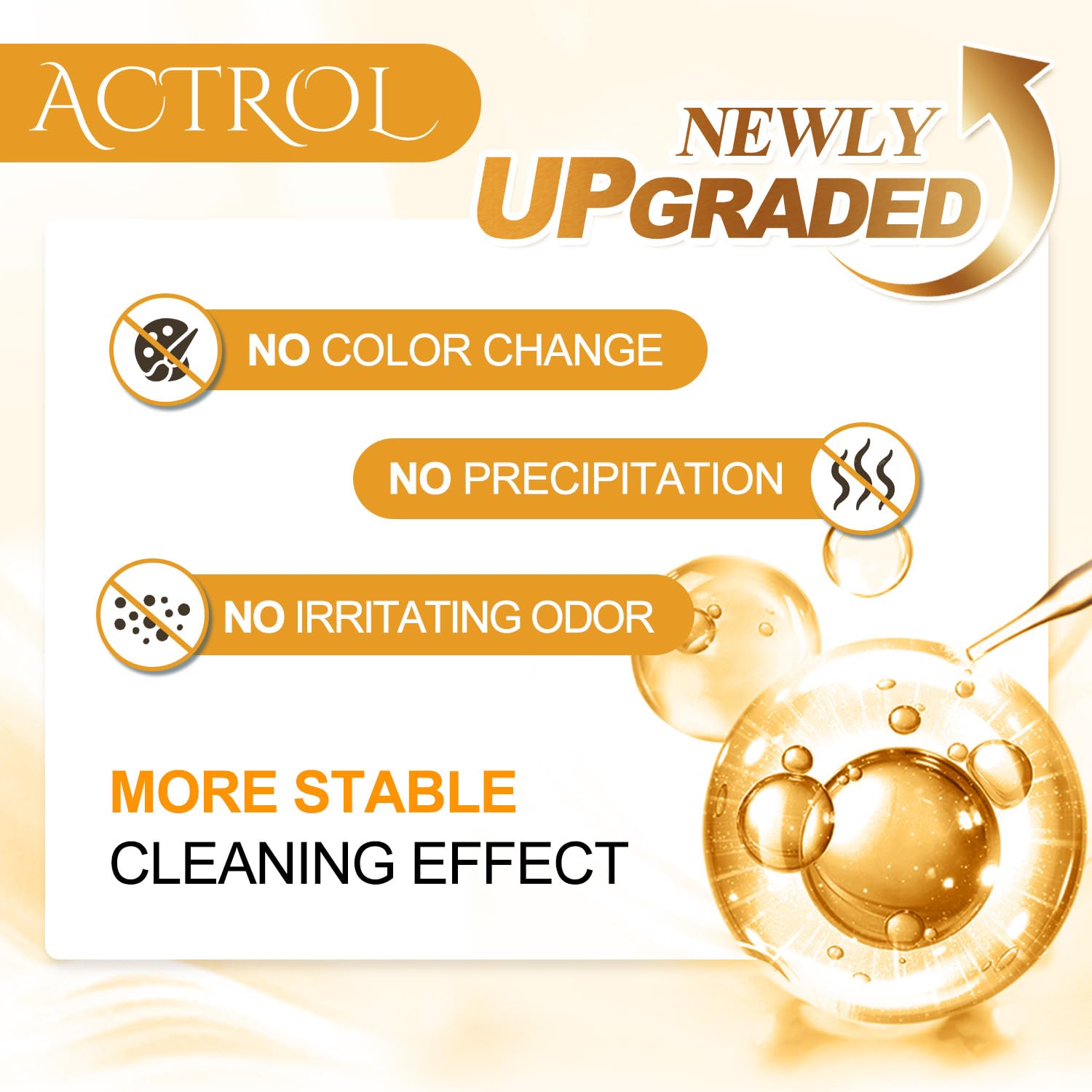 ACTROL eyelash cleanser concentrate dilution-ratio visual shows 1:5 mixing steps.