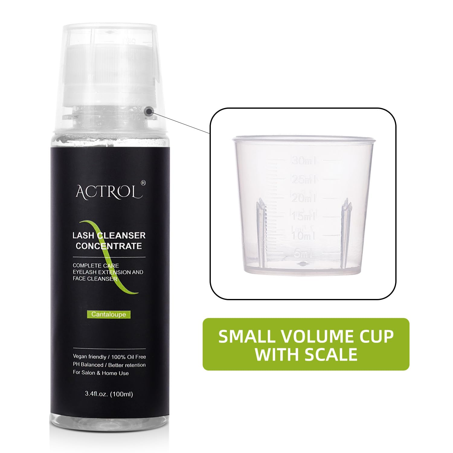 ACTROL Eyelash Cleanser Concentrate forming foam along lash line