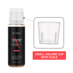 ACTROL foam lather scene highlighting cleansing action on lash extensions