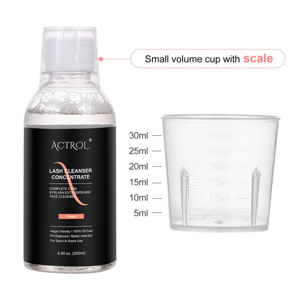 ACTROL Eyelash Cleanser Concentrate foaming-lather demonstrates safe daily lash cleansing.