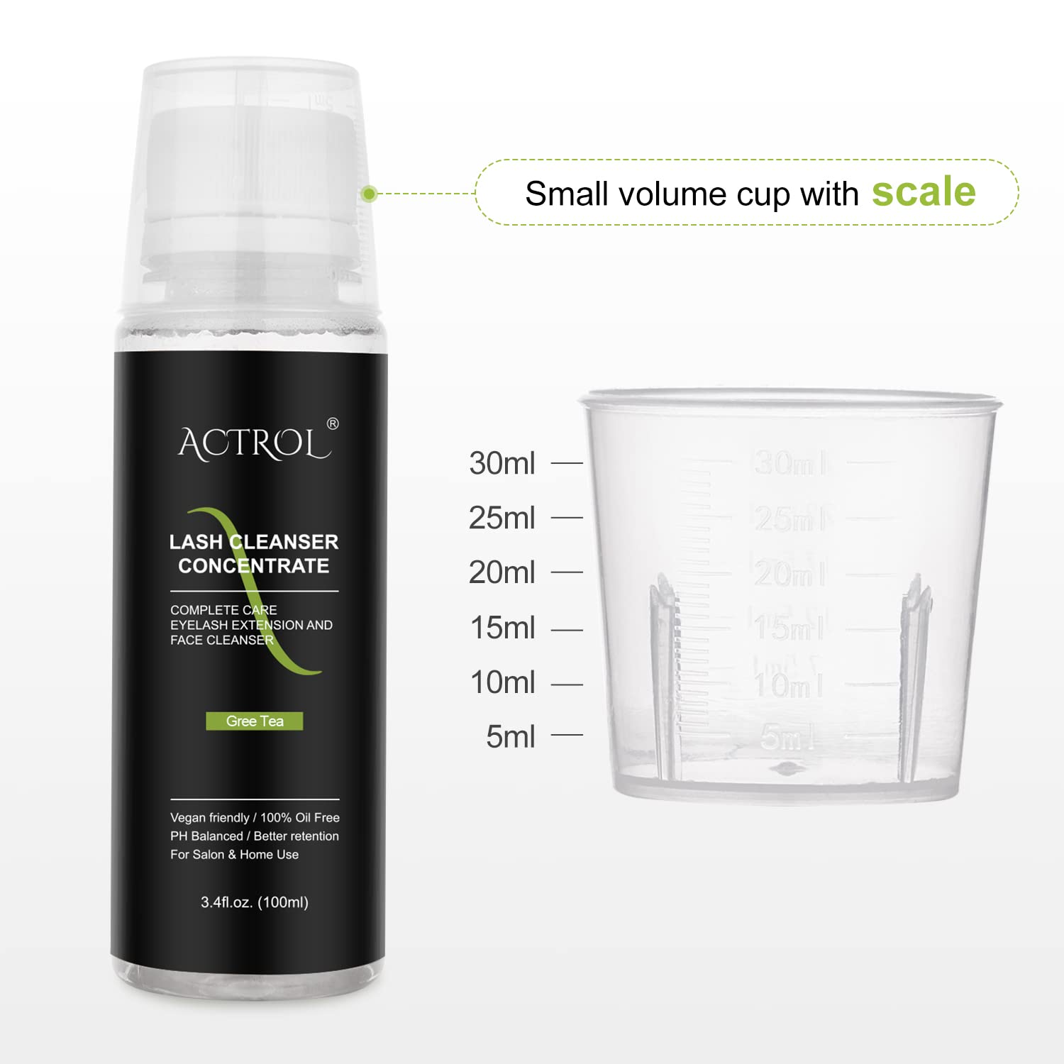 ACTROL Eyelash Cleanser Concentrate foaming lather demonstrates gentle cleansing for extensions
