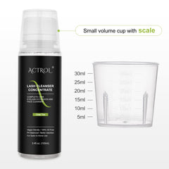 ACTROL Eyelash Cleanser Concentrate foaming lather demonstrates gentle cleansing for extensions