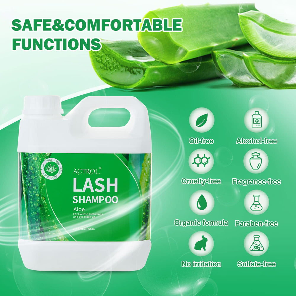 ACTROL Eyelash Extension Cleanser foam closeup reveals rich lather for gentle cleansing.
