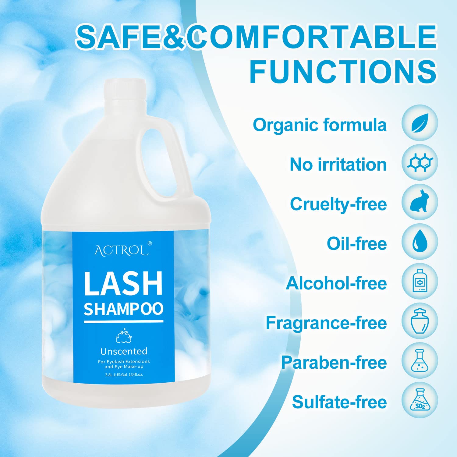 ACTROL foaming lash cleanser delivers safe, non-irritating foam for lashes.
