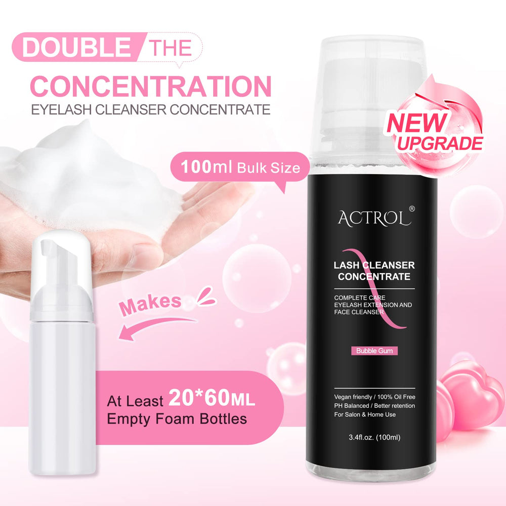 ACTROL eyelash shampoo creates a foamy lather along lash line