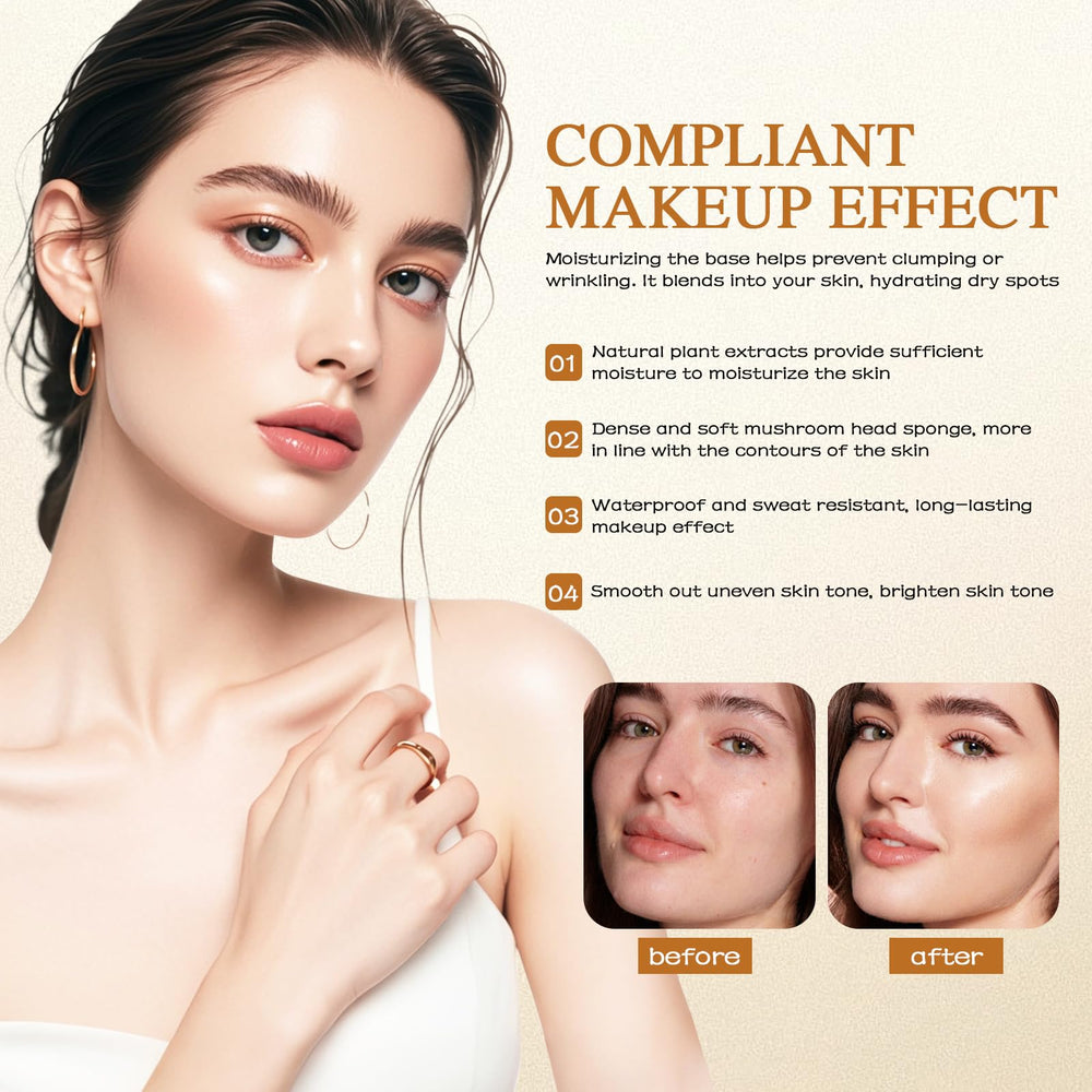 Acuever Luvie Glow Foundation Cushion swatch reveals a dewy texture.