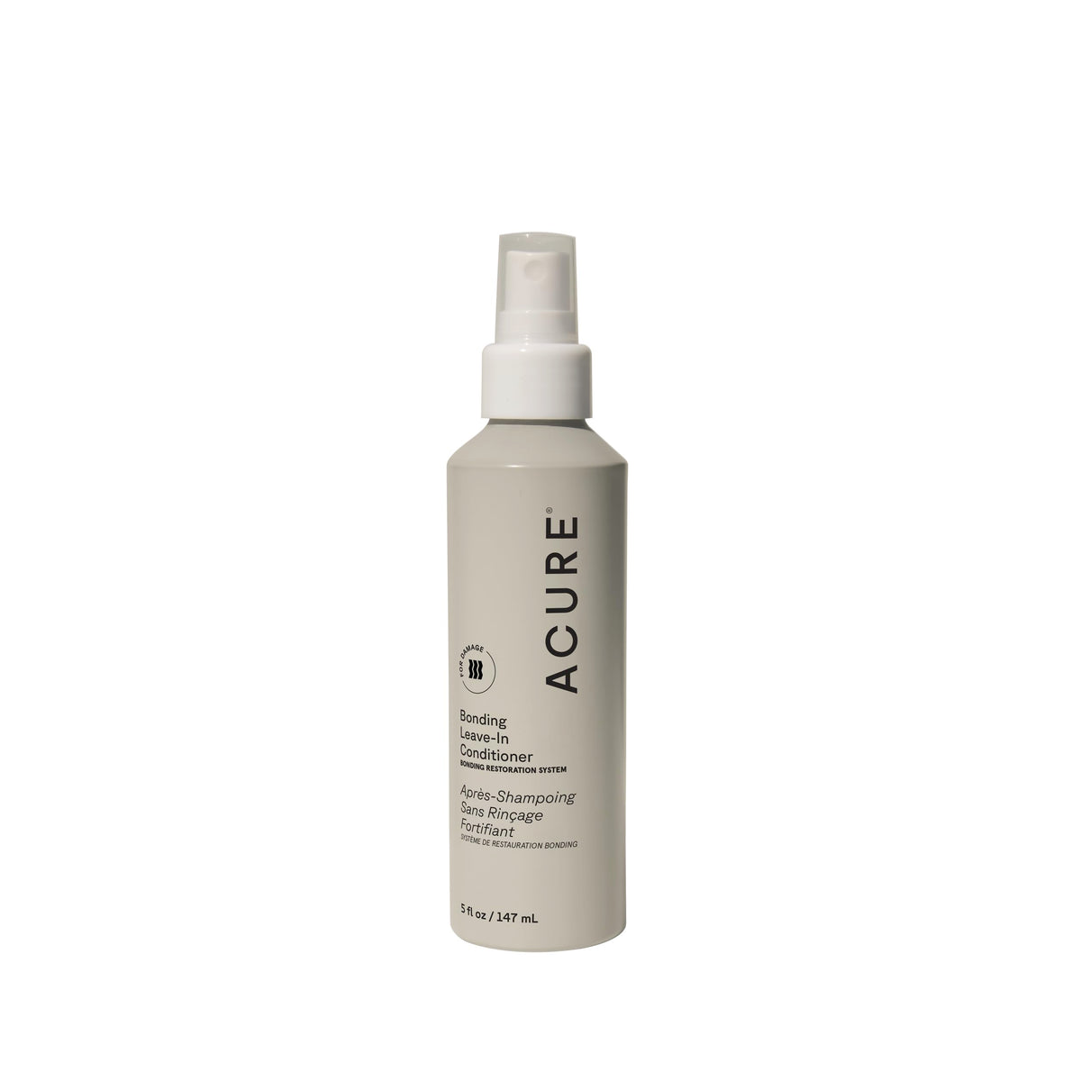 Acure Bonding Leave-In Conditioner spray bottle for smooth, hydrated hair.