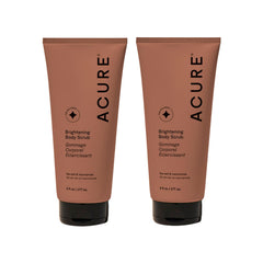 Acure Brightening Body Scrub bottle with sea salt for smooth, radiant skin.
