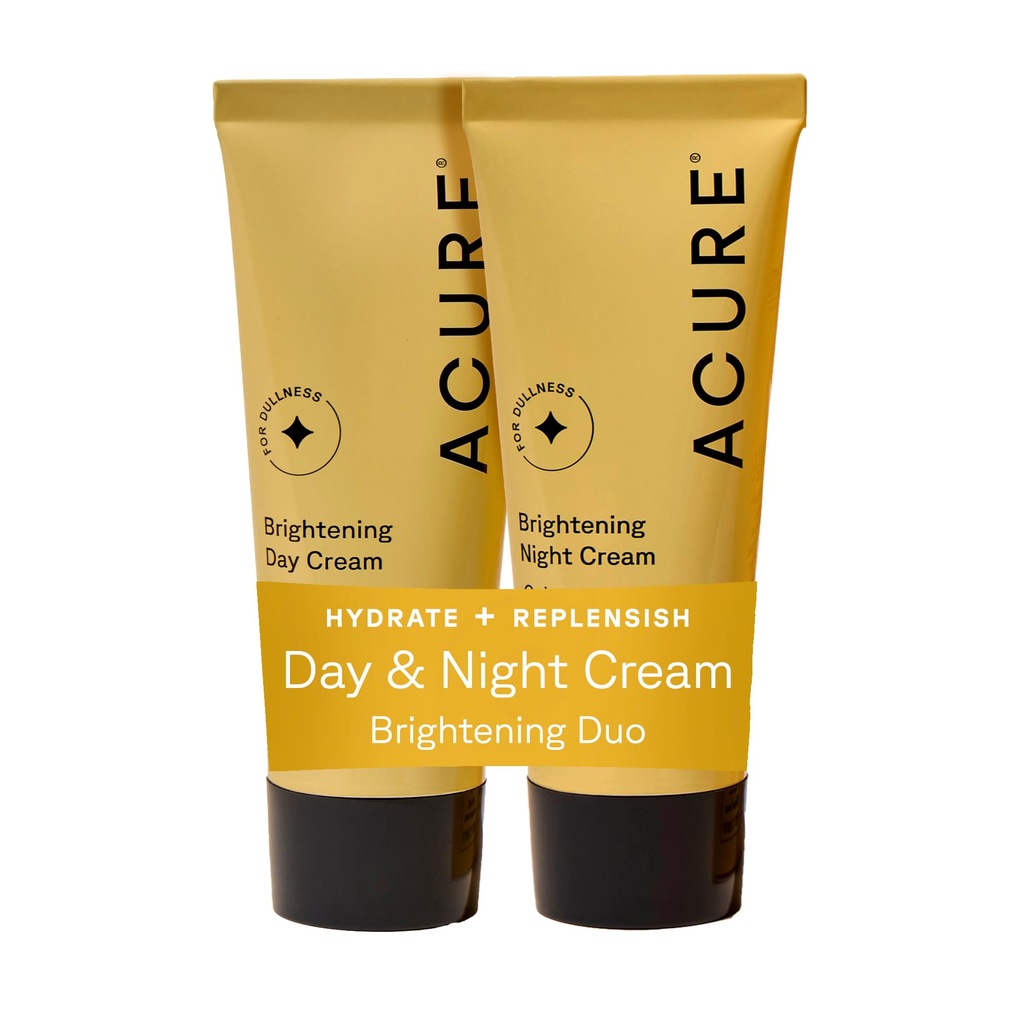 Acure Brightening Day Cream bottle with argan oil for hydrated, even-toned skin.