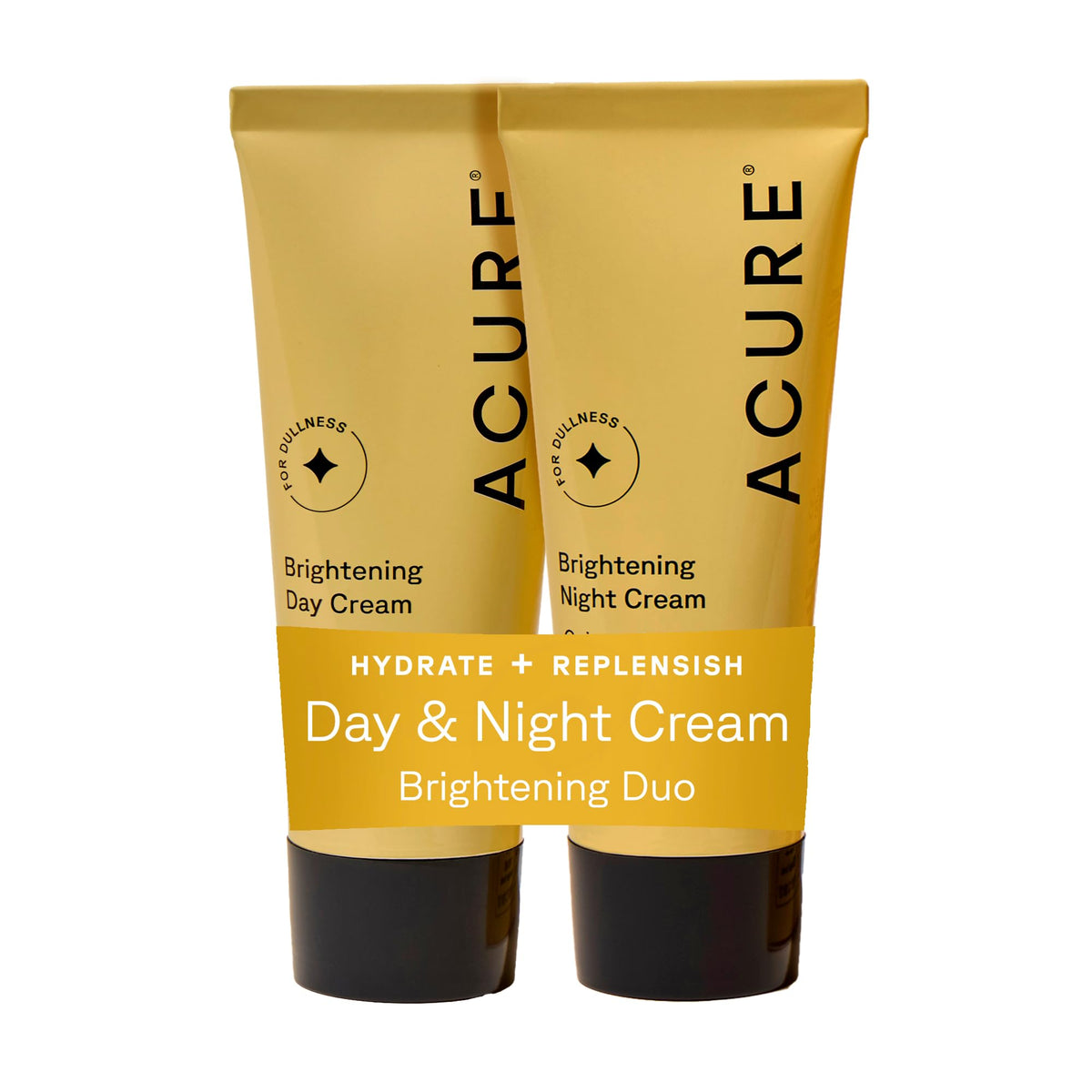Acure Brightening Day Cream bottle with argan oil for hydrated, even-toned skin.