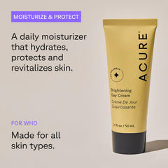 Acure Brightening Day Cream cica essence closeup emphasizing soothing nourishment
