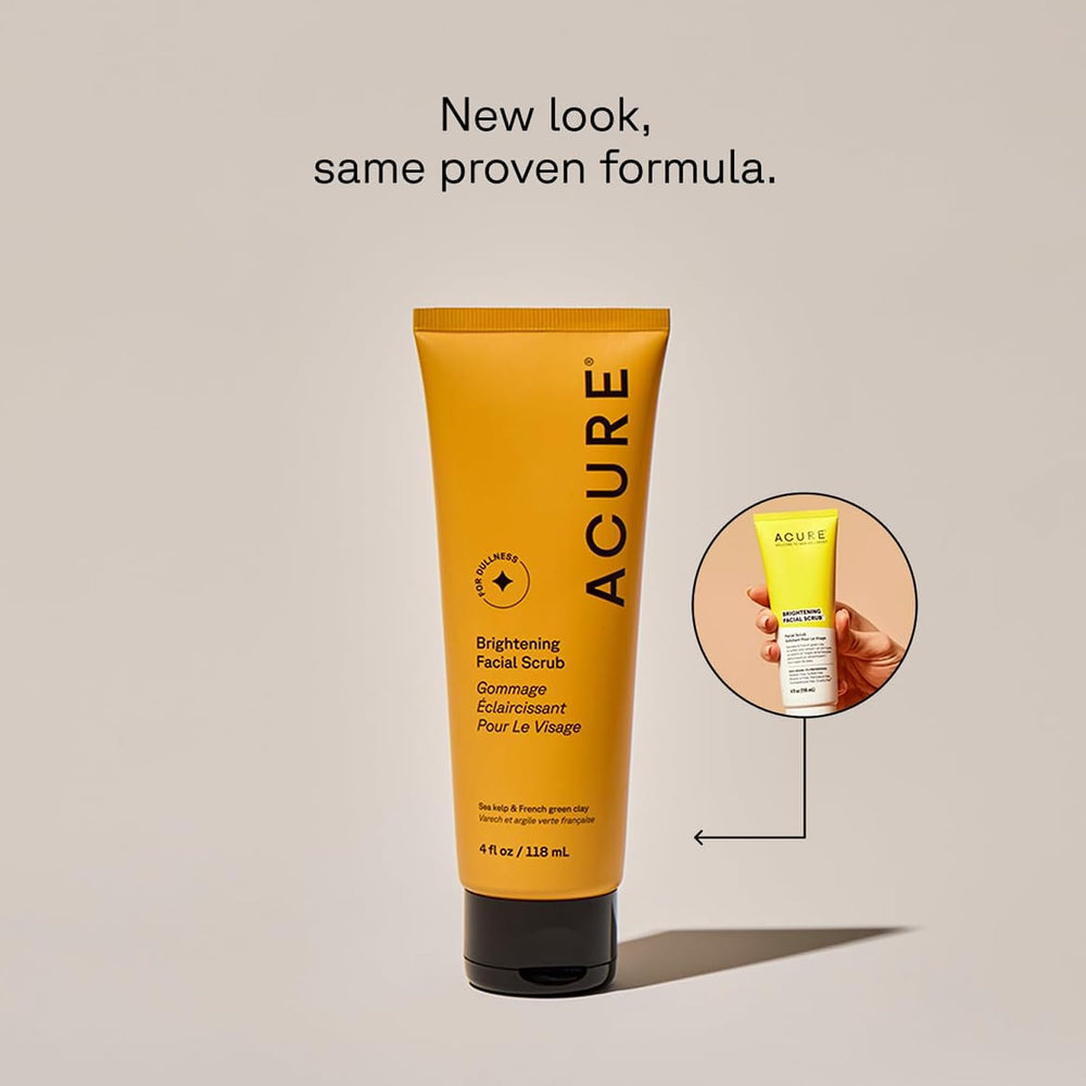 Close-up of sea kelp ingredients in Acure scrub for nourishing exfoliation.