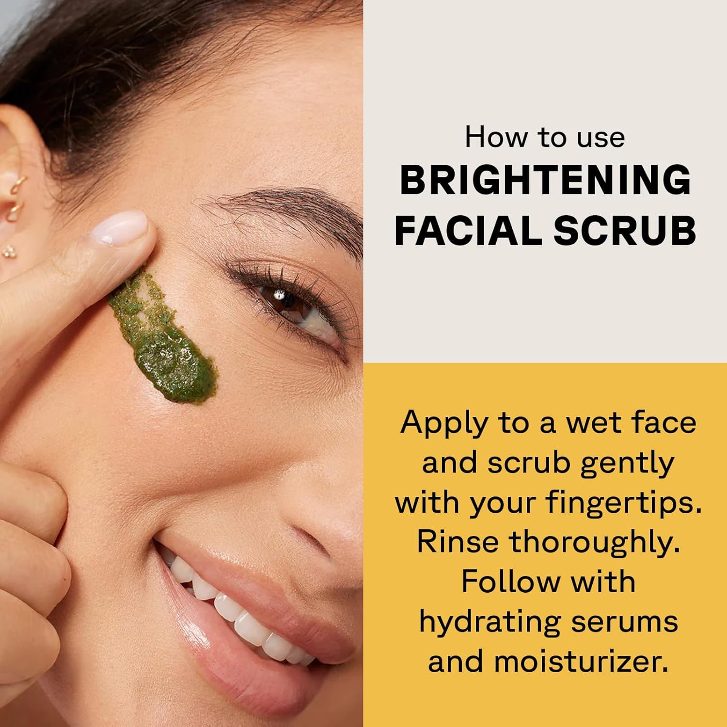 Acure Brightening Facial Scrub texture swirl demonstrating gentle exfoliation