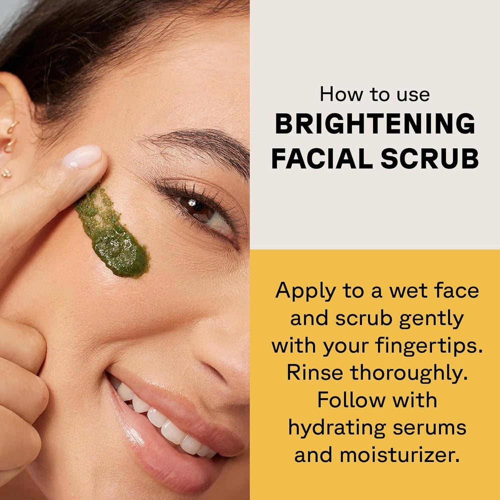 Acure Brightening Facial Scrub texture swirl demonstrating gentle exfoliation