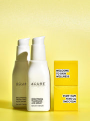 Acure Brightening Serum dropper enables nightly hydration and glow.