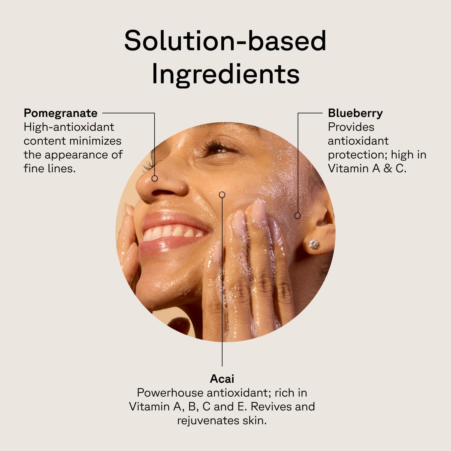 Cleansing gel foaming lather on skin surface
