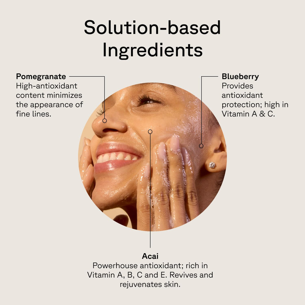 Cleansing gel foaming lather on skin surface
