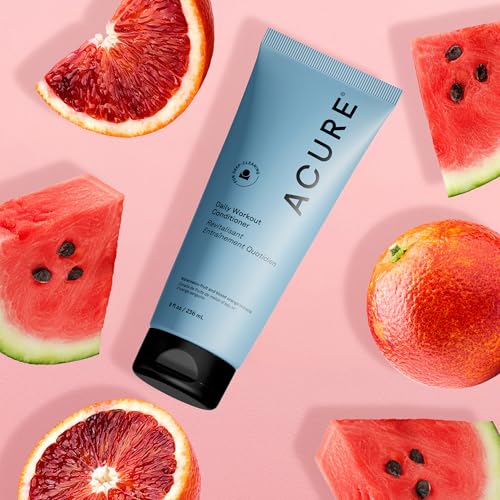 Acure Daily Workout Watermelon Conditioner cap close-up for easy detangling after wash.