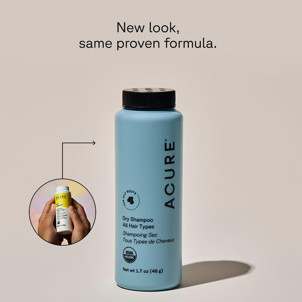 Acure Dry Shampoo with rosemary and peppermint refreshes hair between washes.