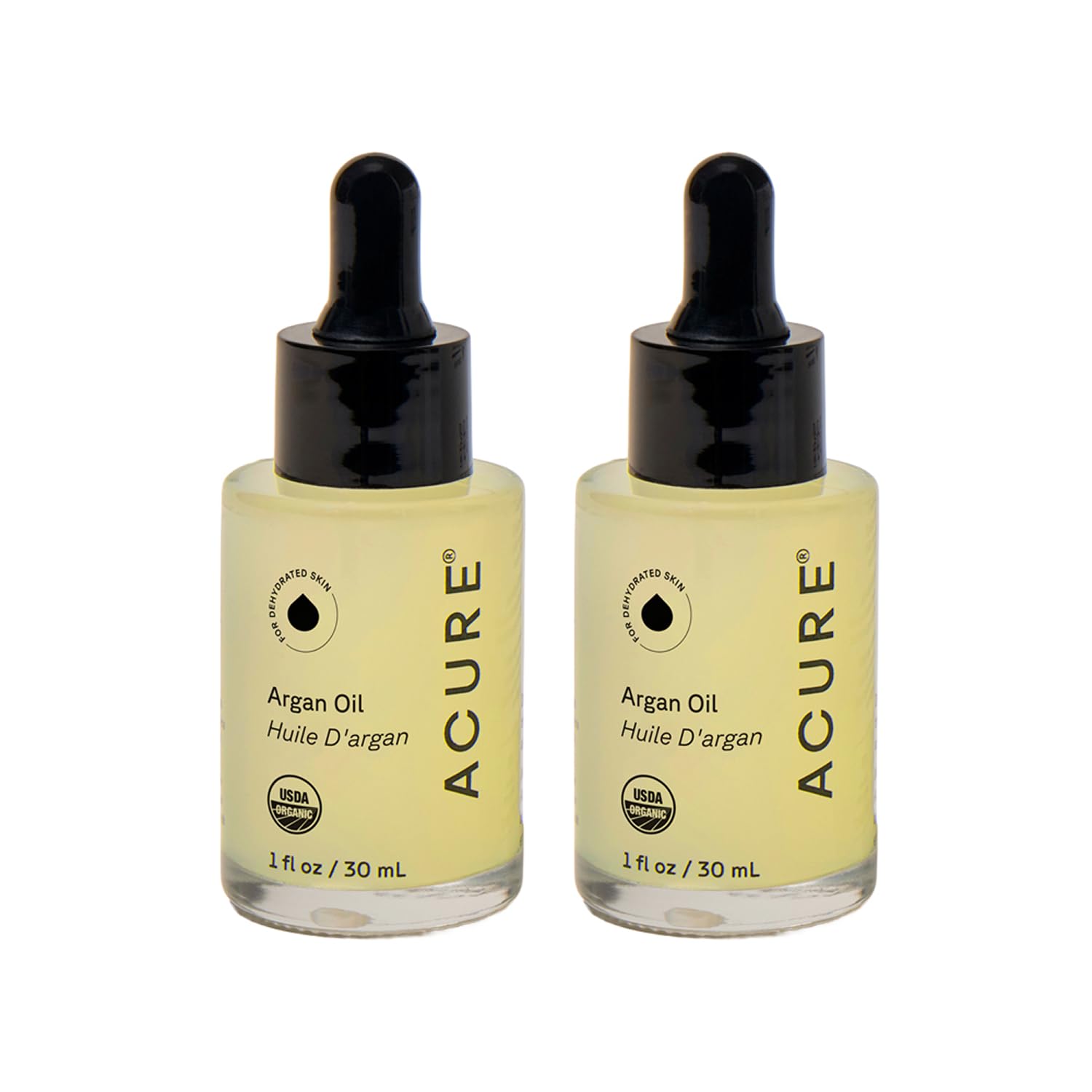 Acure The Essentials Argan Oil bottle front for pure moisture on skin and hair