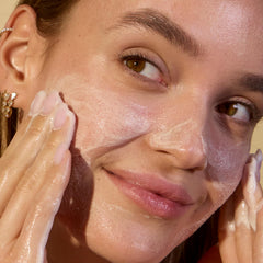 Acure face wash glycolic suds uplift dull skin with mild exfoliation.