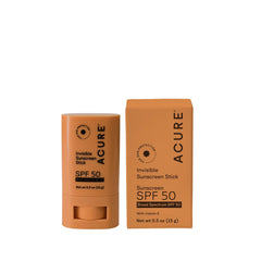 Acure Invisible Sunscreen Stick SPF 50 applies clear for sensitive skin.