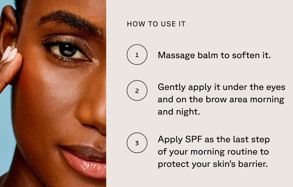Acure Resilience Eye Balm dark circles near eye area demonstrate potential brightening effects.