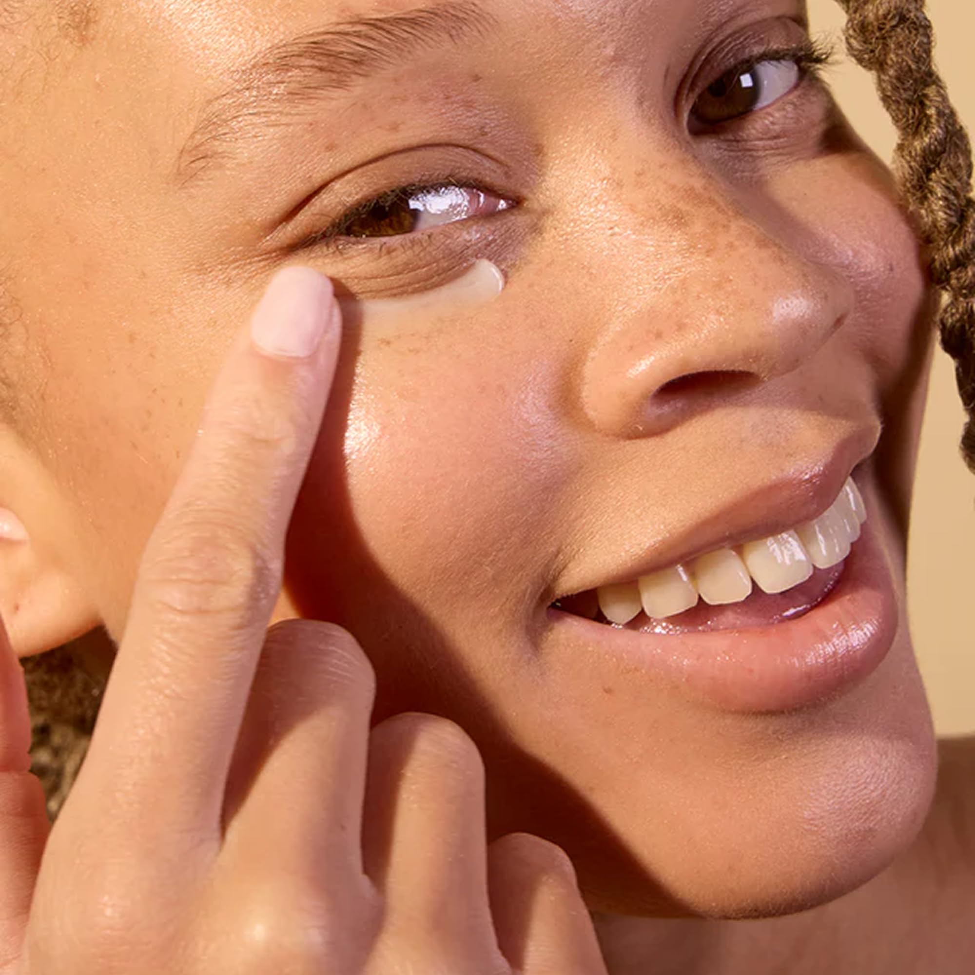 Acure Resilience Eye Balm firming texture close-up hints at smoother eye area.