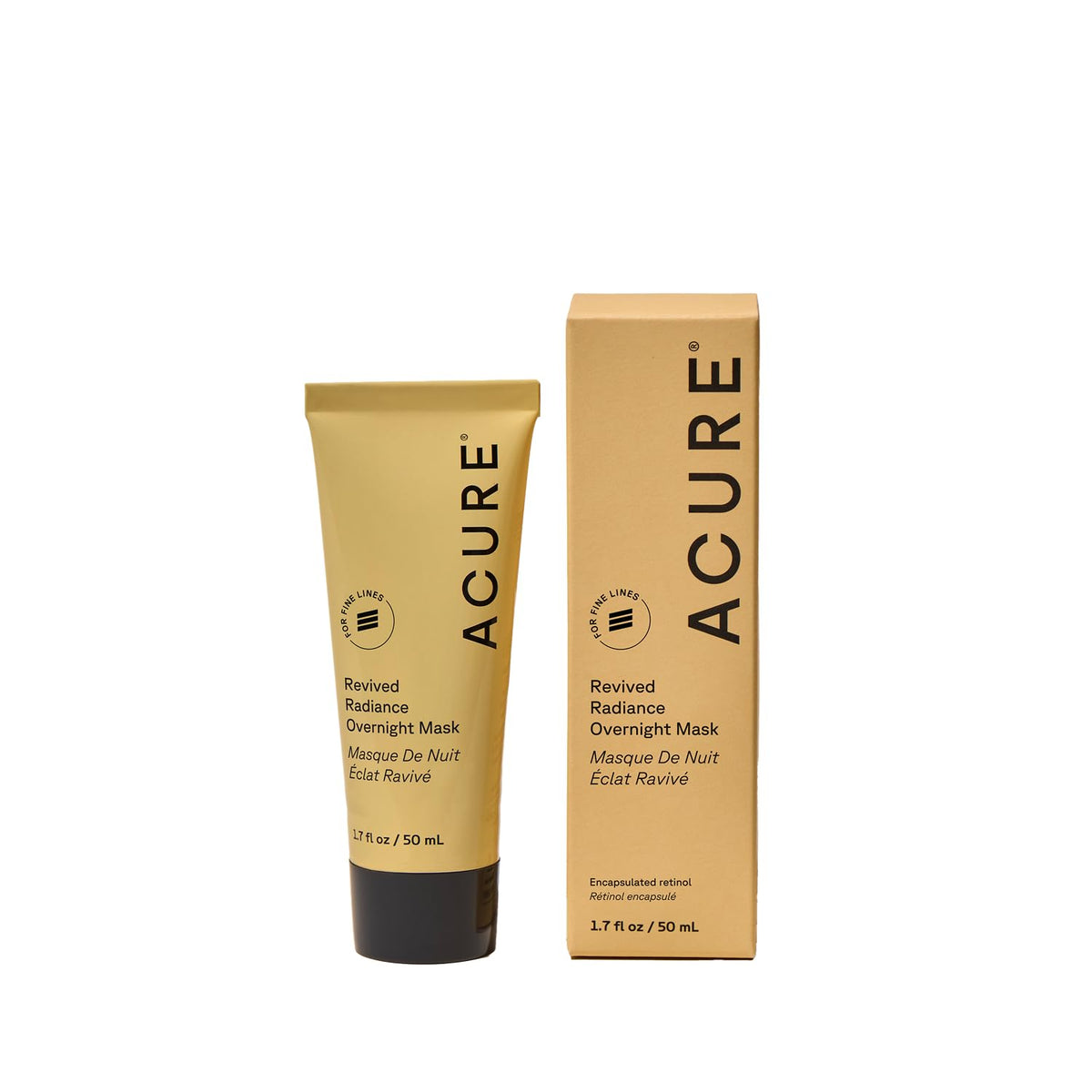 Acure Revived Radiance Overnight Mask jar ready for nightly use, nourishing skin