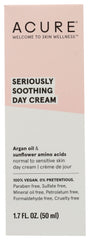 Acure Seriously Soothing Day Cream bottle, vegan and paraben-free, ideal for dry to sensitive skin