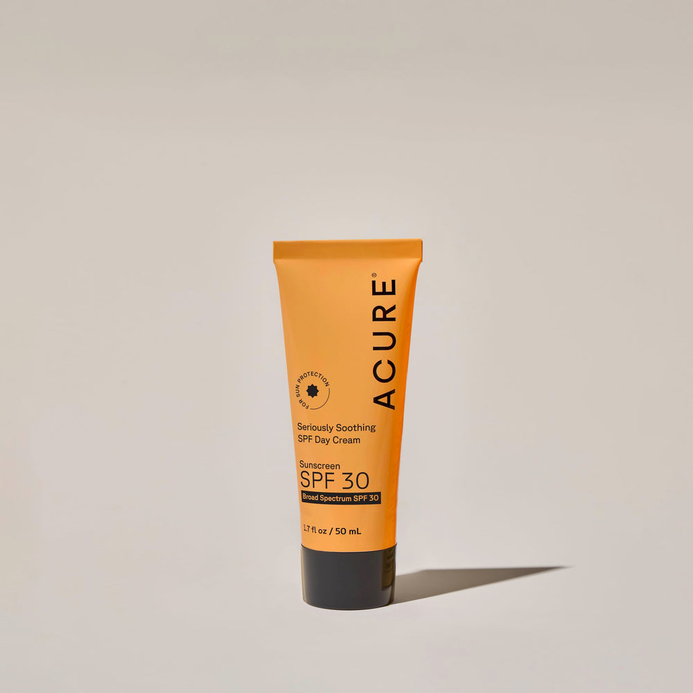 Acure cream ingredients Niacinamide and Blue Tansy support balanced, hydrated skin.