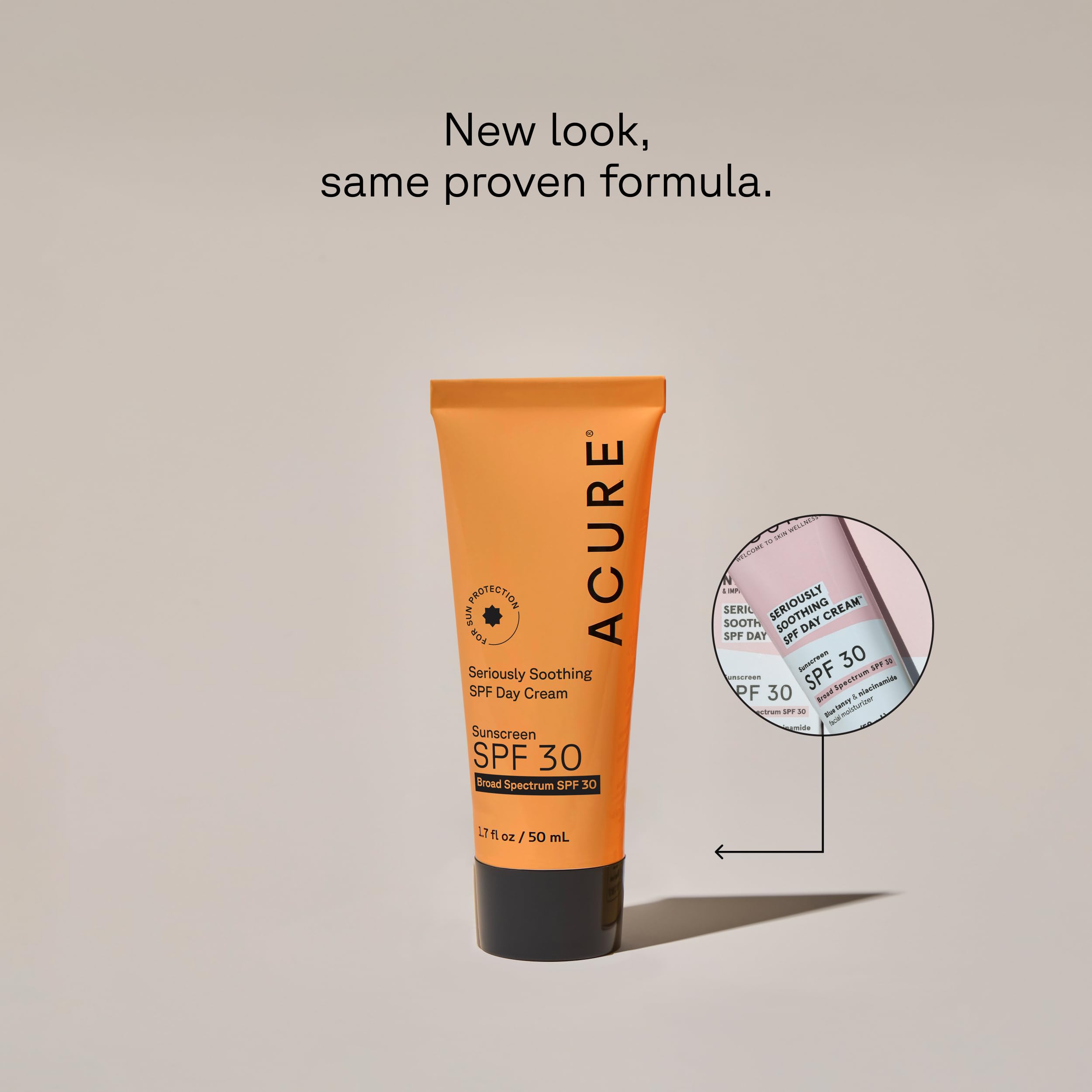 Acure cream swirl on skin reveals smooth texture ideal for sensitive skin.