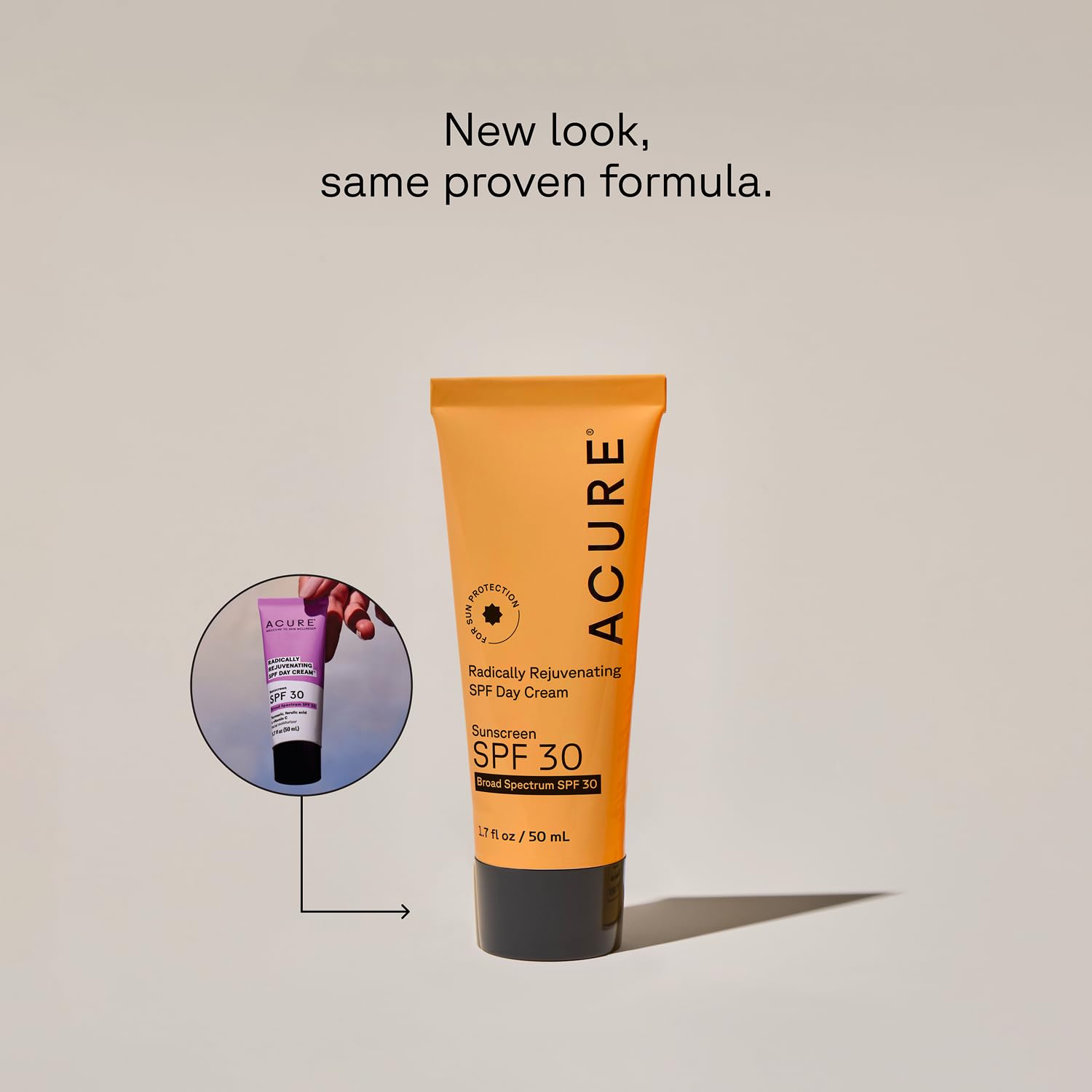 Acure SPF 30 Day Cream pump bottle for easy morning application.