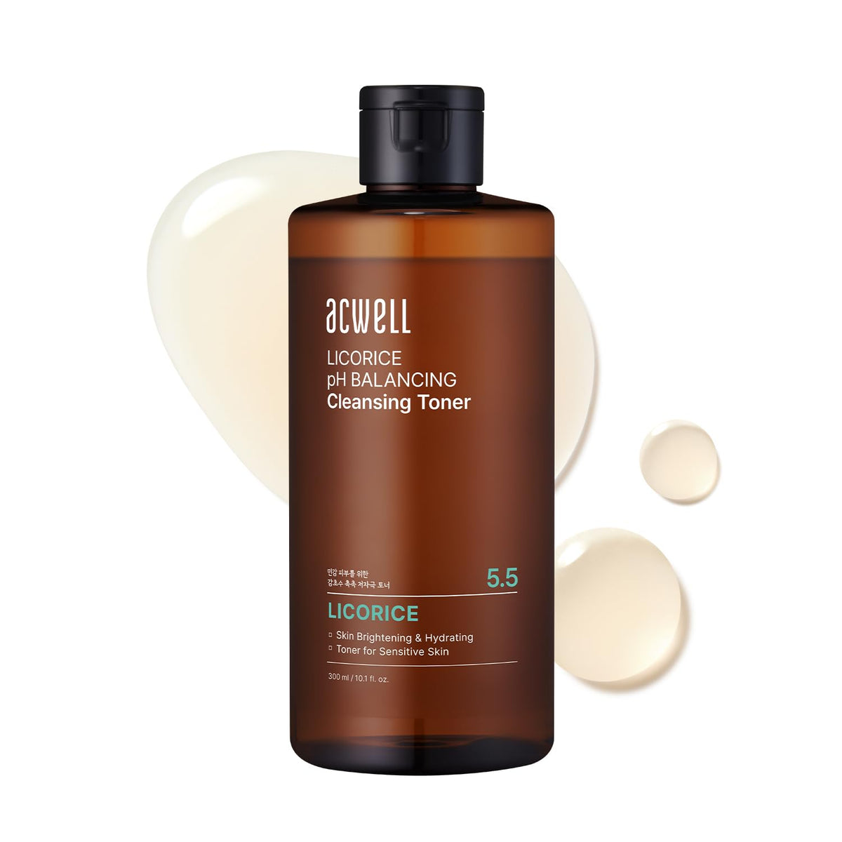 ACWELL Licorice toner bottle emphasizes gentle hydration and pH balance