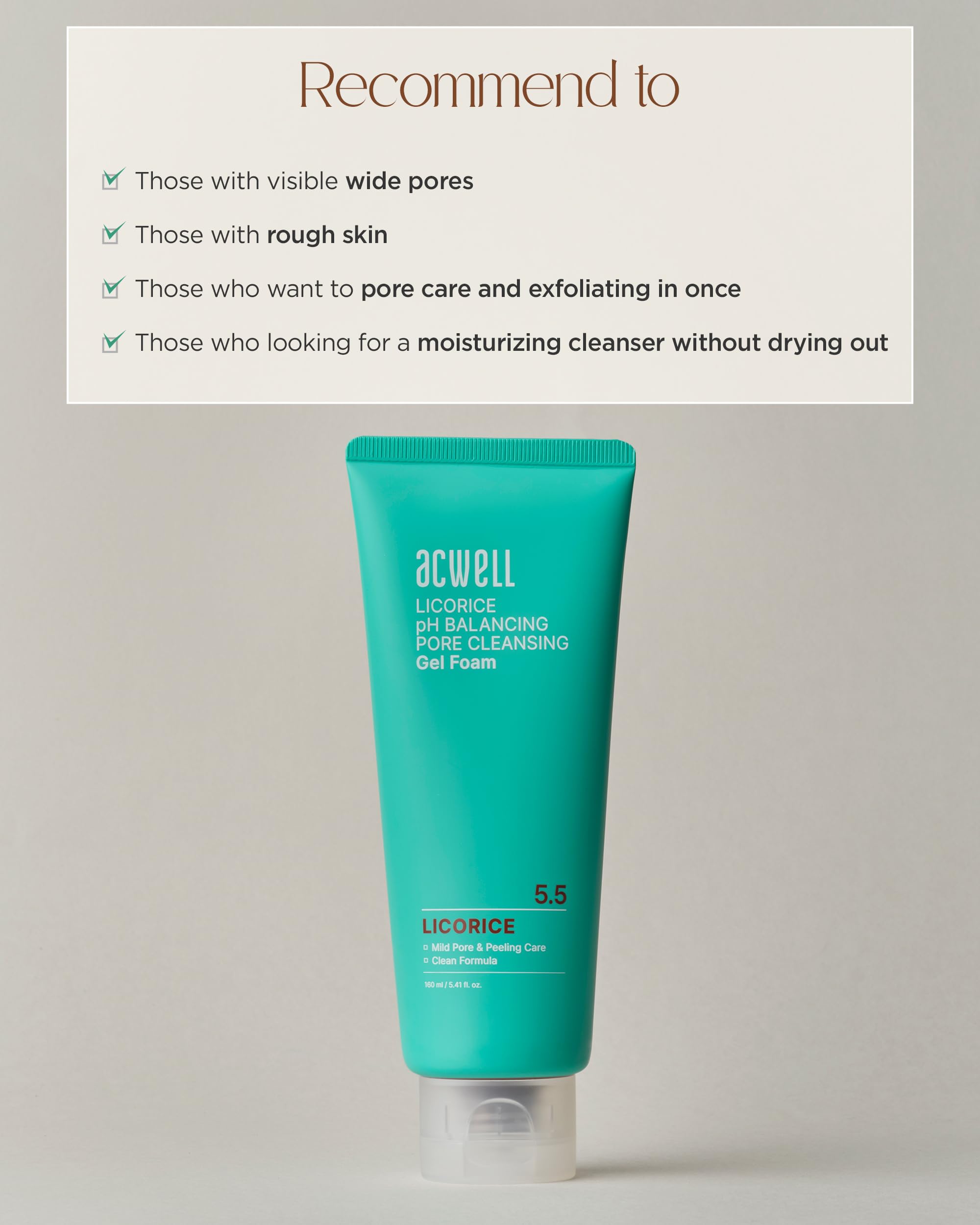 ACWELL Licorice cleanser in a morning cleansing routine setup.