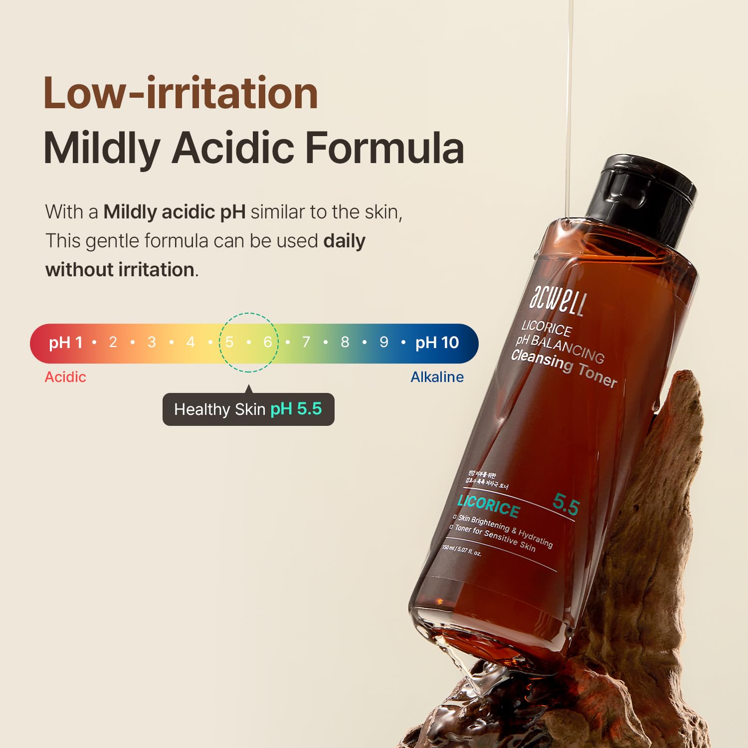 ACWELL Licorice toner highlights green tea and rose extracts