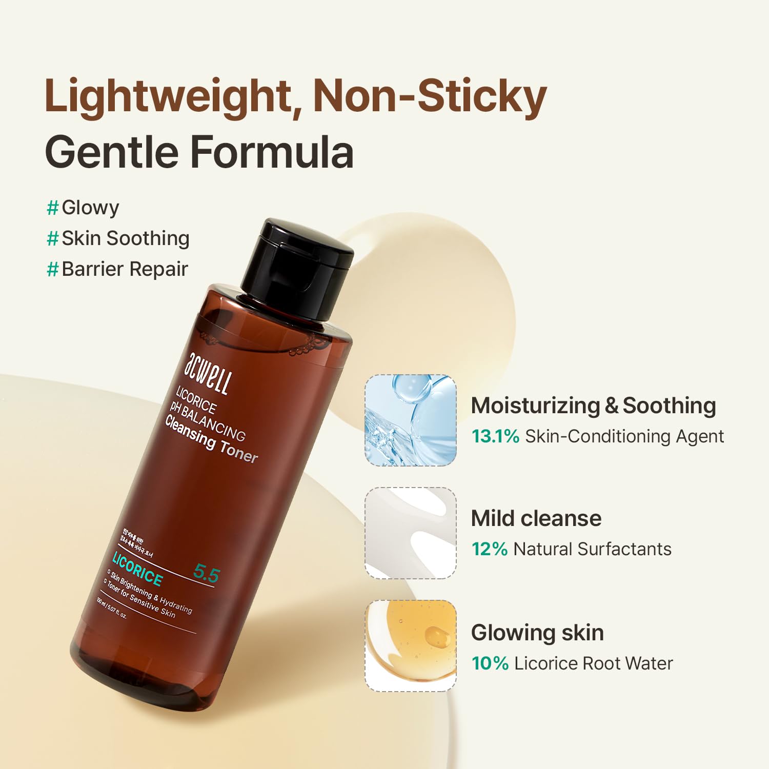 ACWELL Licorice toner close-up of licorice root extract