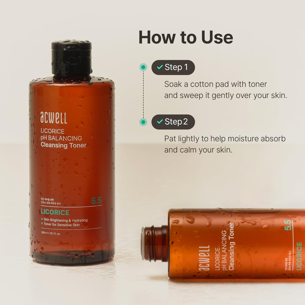 ACWELL Licorice toner packaging beside bottle