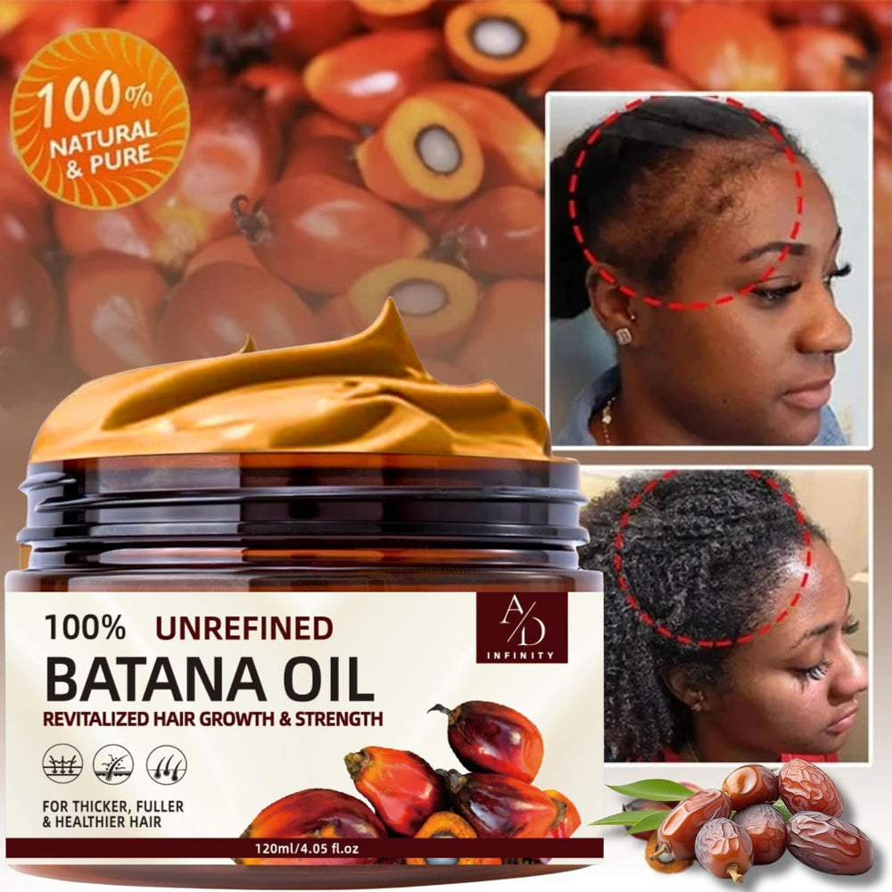 Label closeup shows organic Batana Oil from Honduras, a tradition of natural nourishment