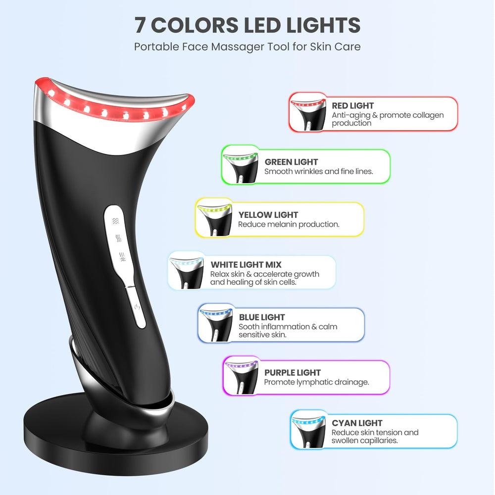 AdamPark 7-in-1 LED neck device heat mode indicator in action