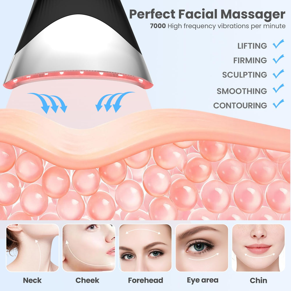 AdamPark 7-in-1 LED neck device side view showing curved massage head