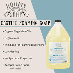 Adams Handmade Soap eco-friendly ingredients label, vegan certified, ideal for sustainable households.