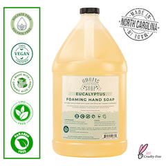 Adams Handmade Soap liquid foaming soap lather close-up showing rich, creamy foam for gentle cleansing.