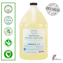 Adams Handmade Soap unscented castile refill 1 gal, convenient, versatile for DIY cleaners.