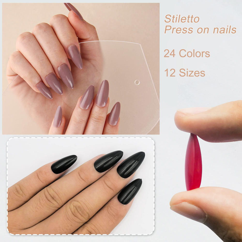 AddFavor 24 glossy almond nail colors matching any look.