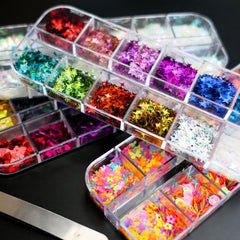 AddFavor holographic star and heart glitter for nails and crafts.